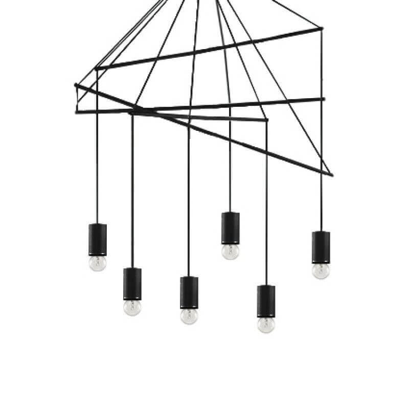 

Подвесная люстра Ideal Lux Pop SP6 Nero 158815, Черный, Pop SP6 Nero Pop
