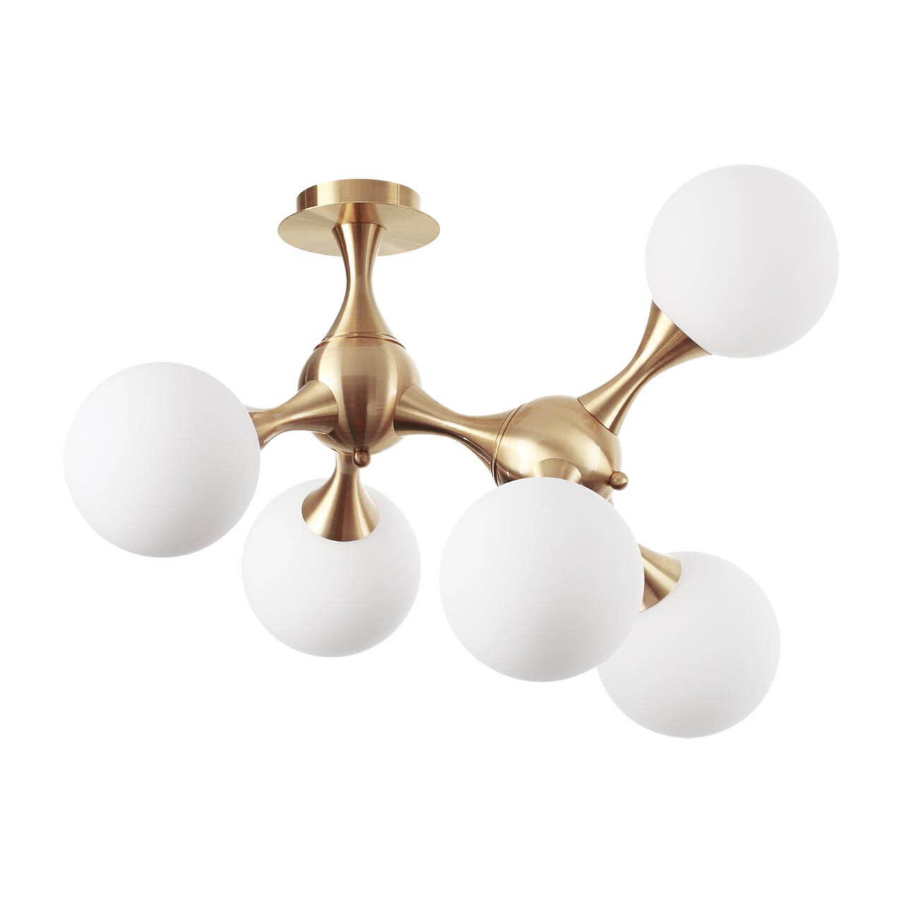

Потолочная люстра Ideal Lux Nodi PL5 Ottone Satinato 241050, Белый, Nodi PL5 Ottone Satinato Nodi
