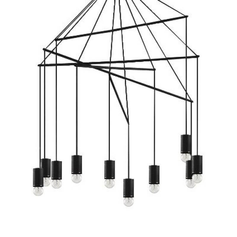 

Подвесная люстра Ideal Lux Pop SP10 Nero 158860, Черный, Pop SP10 Nero Pop