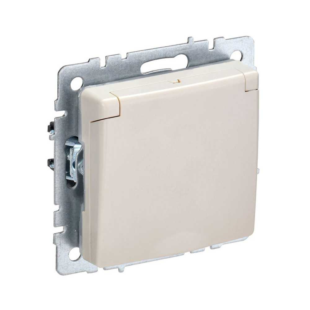

Розетка 2P+PE IEK Brite с крышкой и шторками бежевая BR-R16-16-44-K10, Бежевый, BR-R16-16-44-K10 Brite бежевая