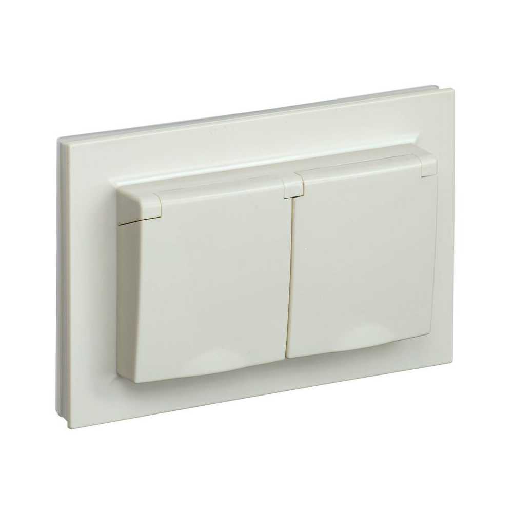 

Розетка двойная 2P IEK Brite с крышкой бежевая BR-R26-16-44-K10-F, Бежевый, BR-R26-16-44-K10-F Brite бежевая