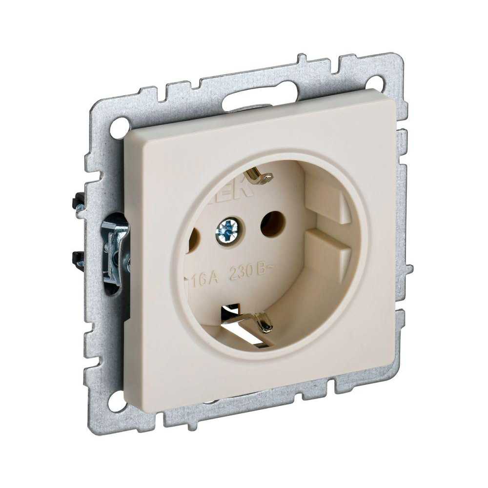 

Розетка 2P+PE IEK Brite бежевая BR-R11-16-K10, Бежевый, BR-R11-16-K10 Brite бежевая