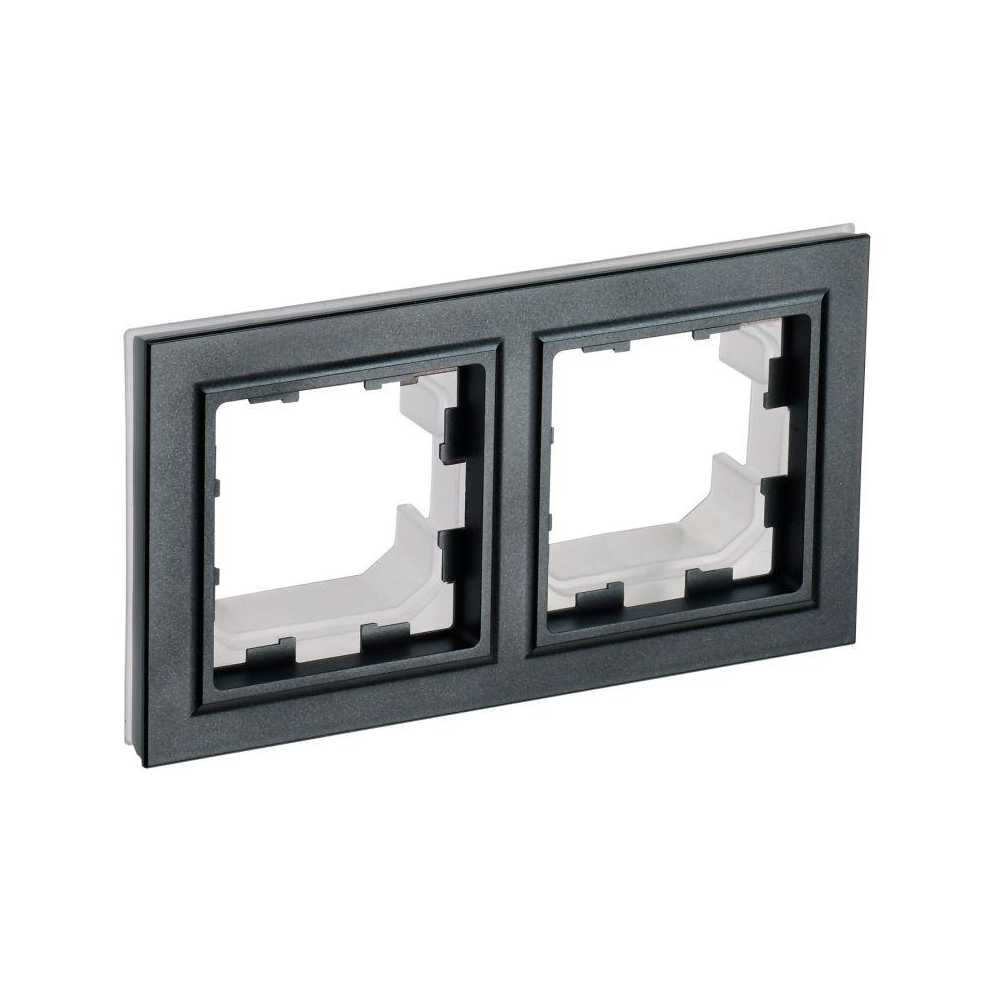 

Рамка 2-постовая IEK Brite черная BR-M22-44-K02, Черный, BR-M22-44-K02 Brite черный