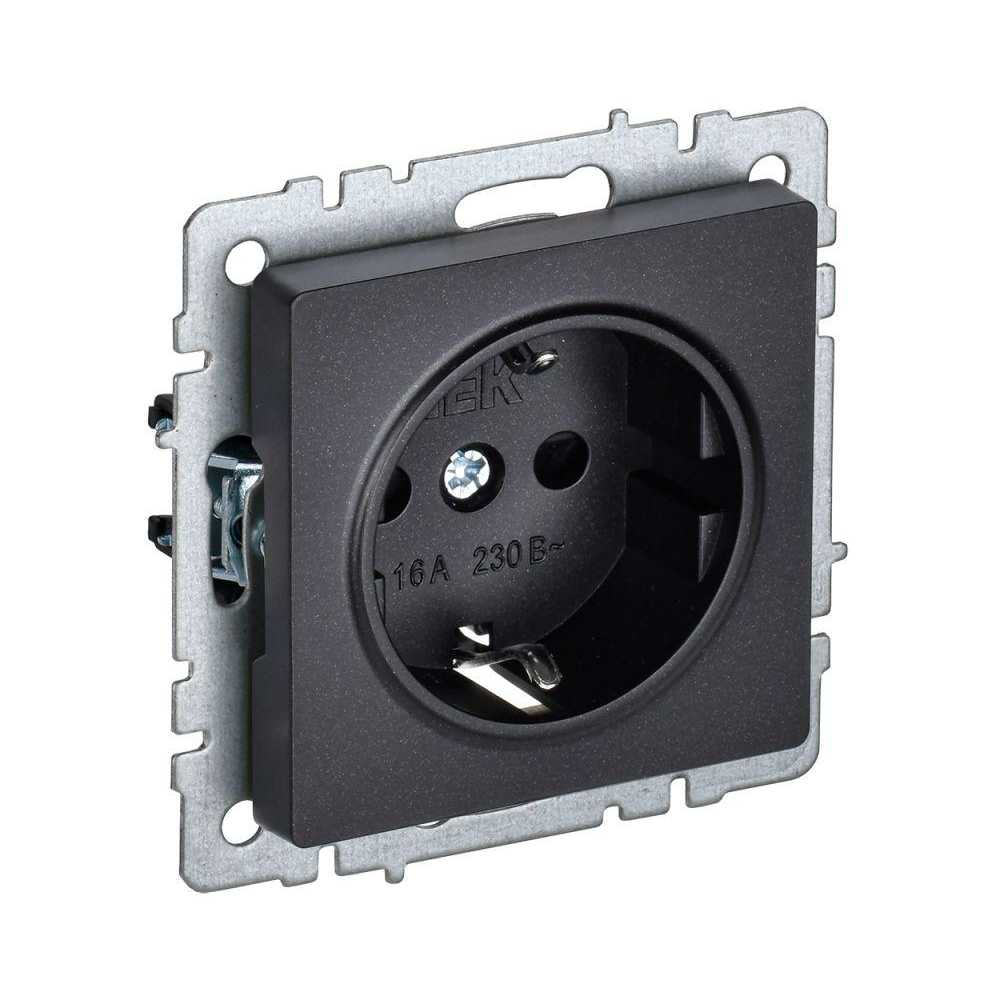 

Розетка 2P+PE IEK Brite черная BR-R11-16-K02, Черный, BR-R11-16-K02 Brite черная