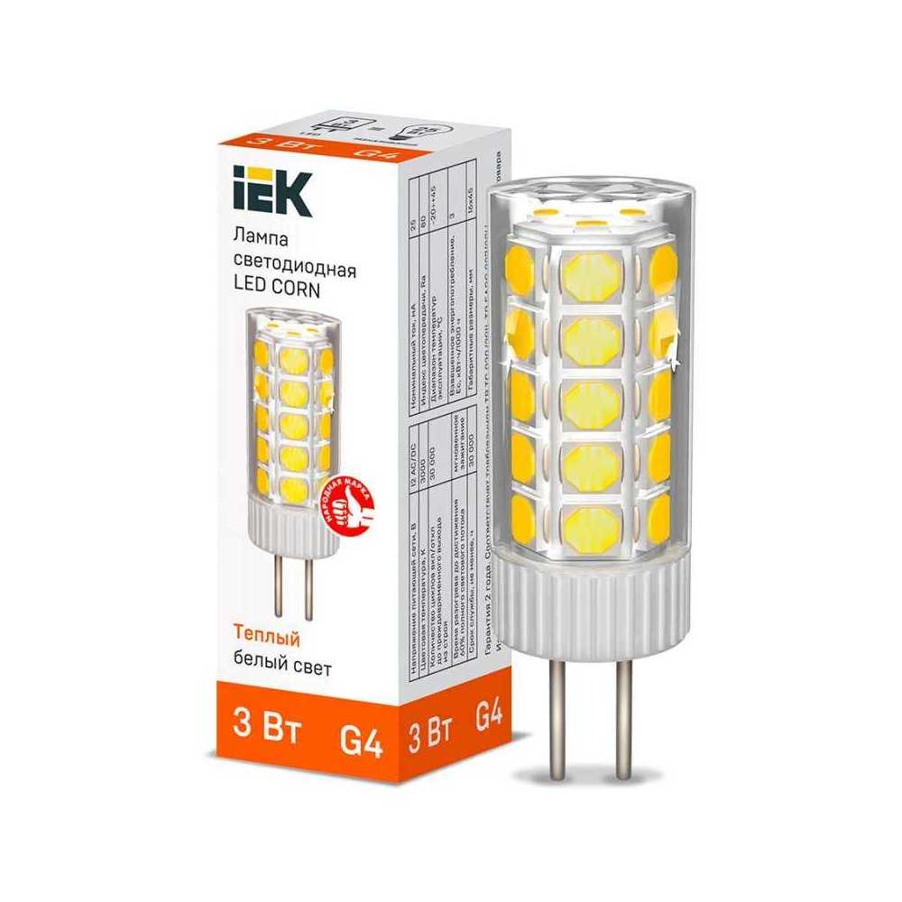 

Лампа светодиодная IEK G4 3W 3000K прозрачная LLE-CORN-3-012-30-G4, Прозрачный, LLE-CORN-3-012-30-G4 Lighting LLE-CORN