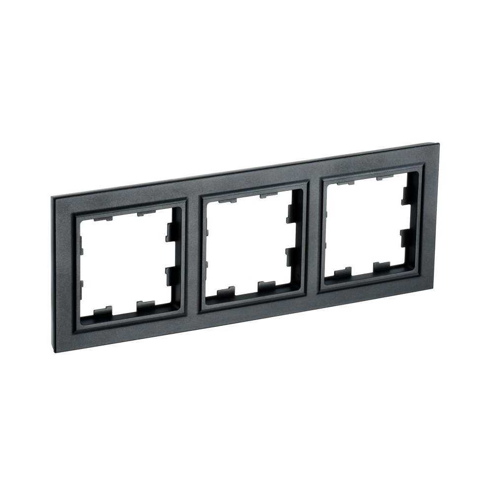 

Рамка 3-постовая IEK Brite черная BR-M32-K02, Черный, BR-M32-K02 Brite черный