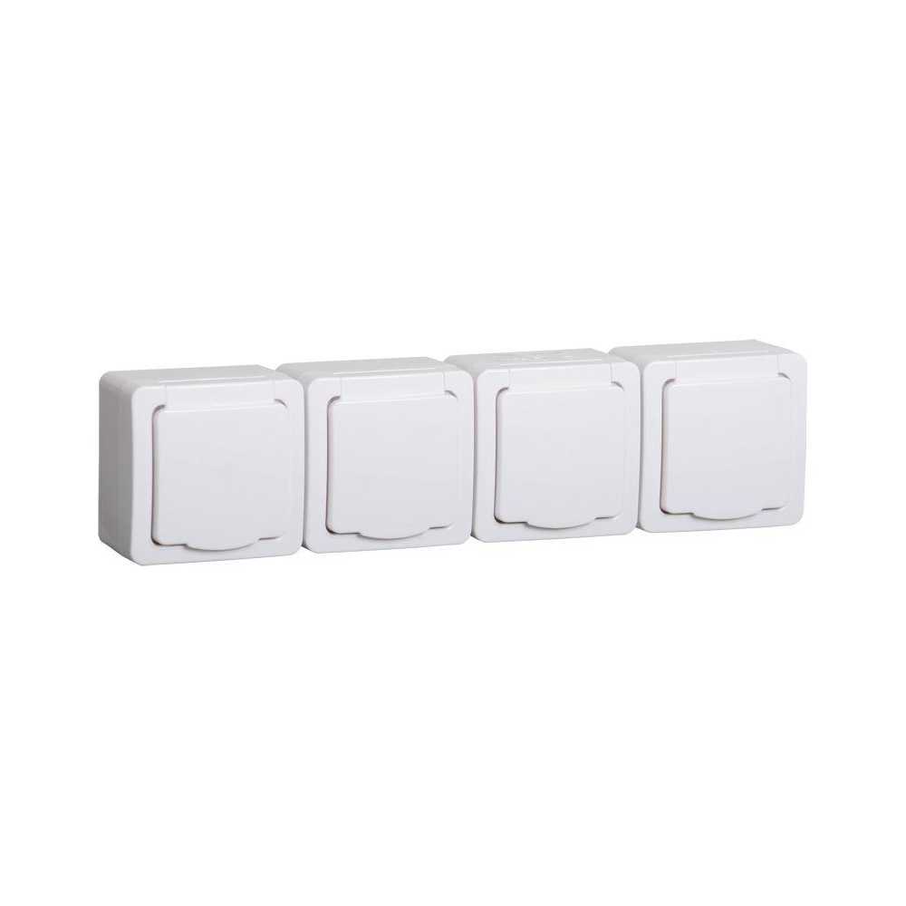 

Розетка четырехместная 2P+PE IEK Germes Plus с крышкой белая ERMP42-K01-16-54-EC, Белый, ERMP42-K01-16-54-EC Germes Plus белая