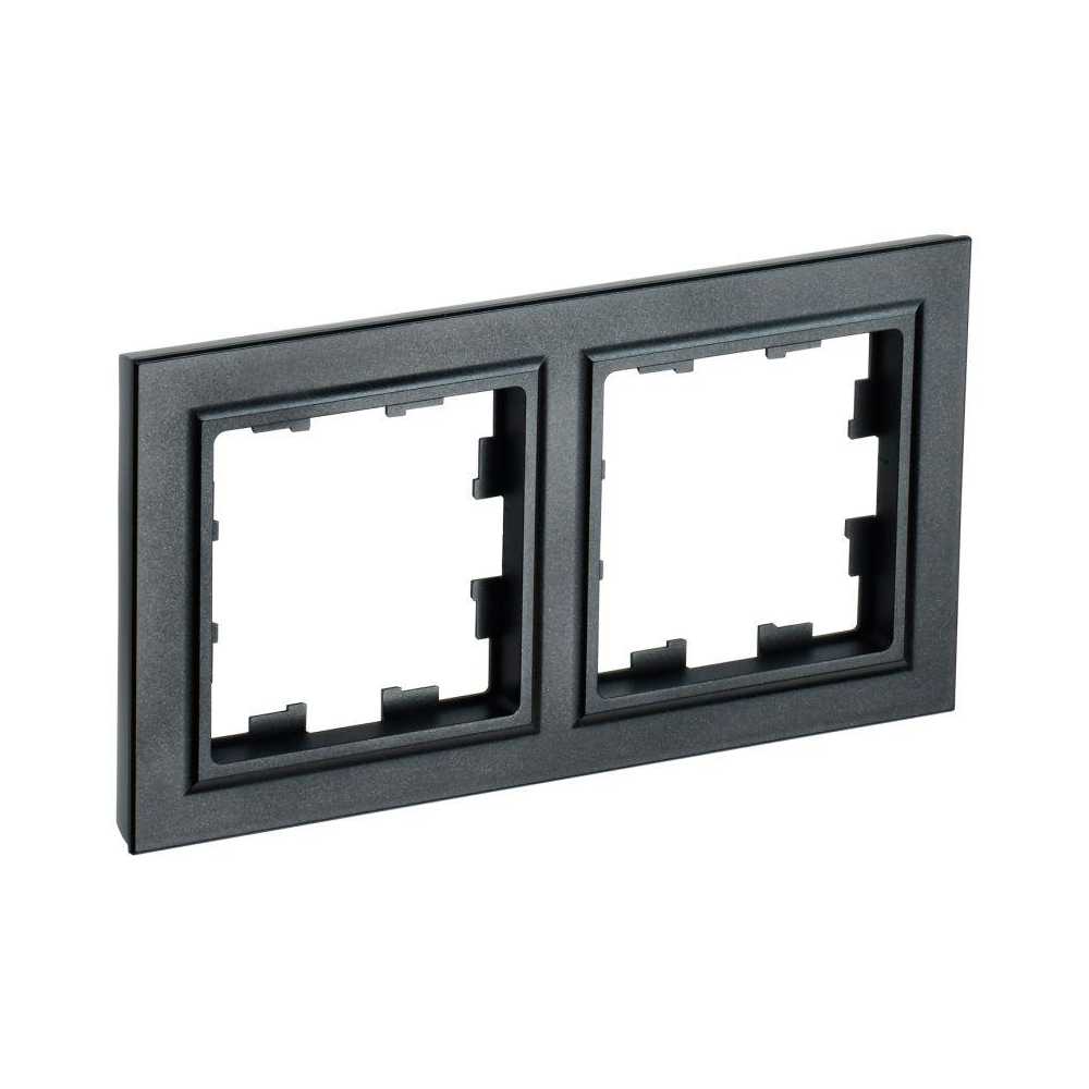

Рамка 2-постовая IEK Brite черная BR-M22-K02, Черный, BR-M22-K02 Brite черный