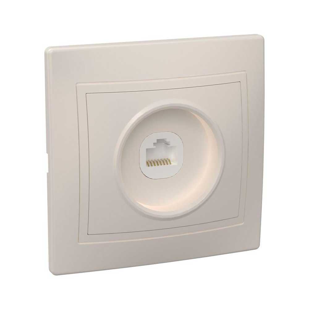 

Розетка компьютерная RJ45 IEK Kvarta кремовая EKK10-K33-DM, Кремовый, EKK10-K33-DM Kvarta кремовая
