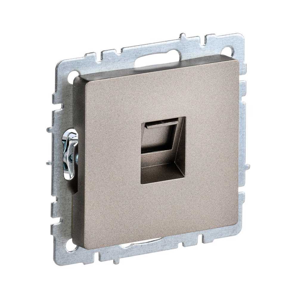 

Розетка компьютерная RJ45 IEK Brite кат.5E шампань BR-K10-1-K37, BR-K10-1-K37 Brite шампань