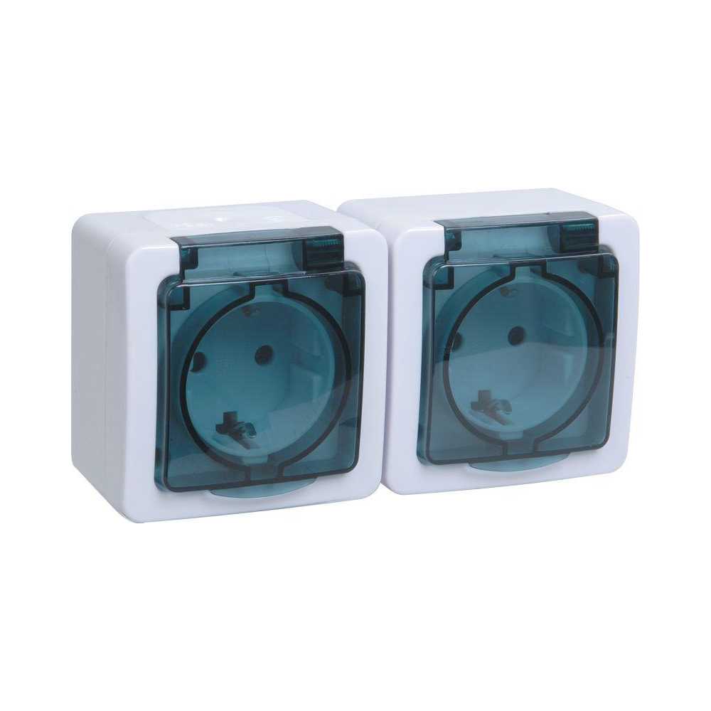

Розетка двойная 2P+PE IEK Germes Plus дымчатый ERMP22-K03-16-54-EC, ERMP22-K03-16-54-EC Germes Plus белая