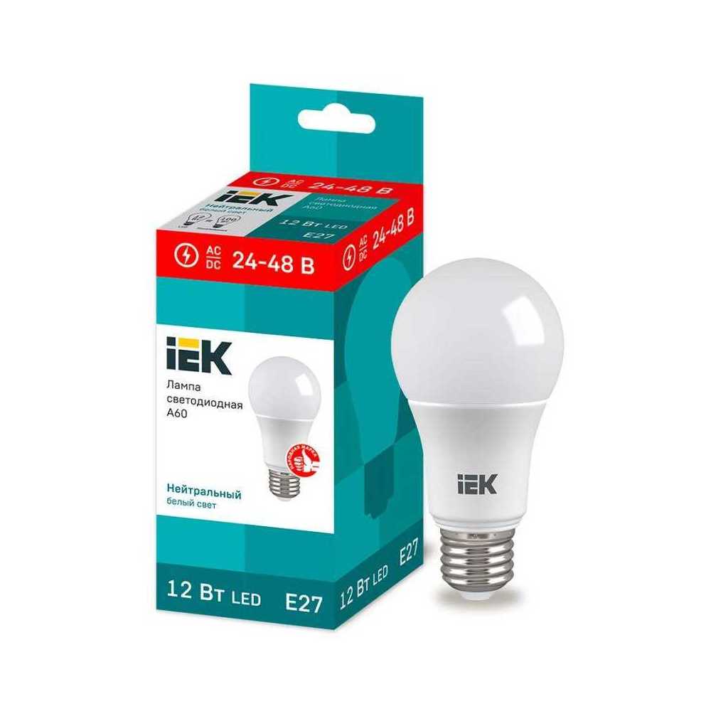 

Лампа светодиодная IEK E27 12W 4000K матовая LLE-A60-12-24-48-40-E27, Матовый, LLE-A60-12-24-48-40-E27 Lighting LLE-A