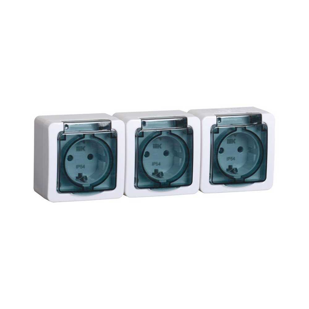 

Розетка тройная 2P+PE IEK Germes Plus с крышкой дымчатый ERMP32-K03-16-54-EC, ERMP32-K03-16-54-EC Germes Plus белая
