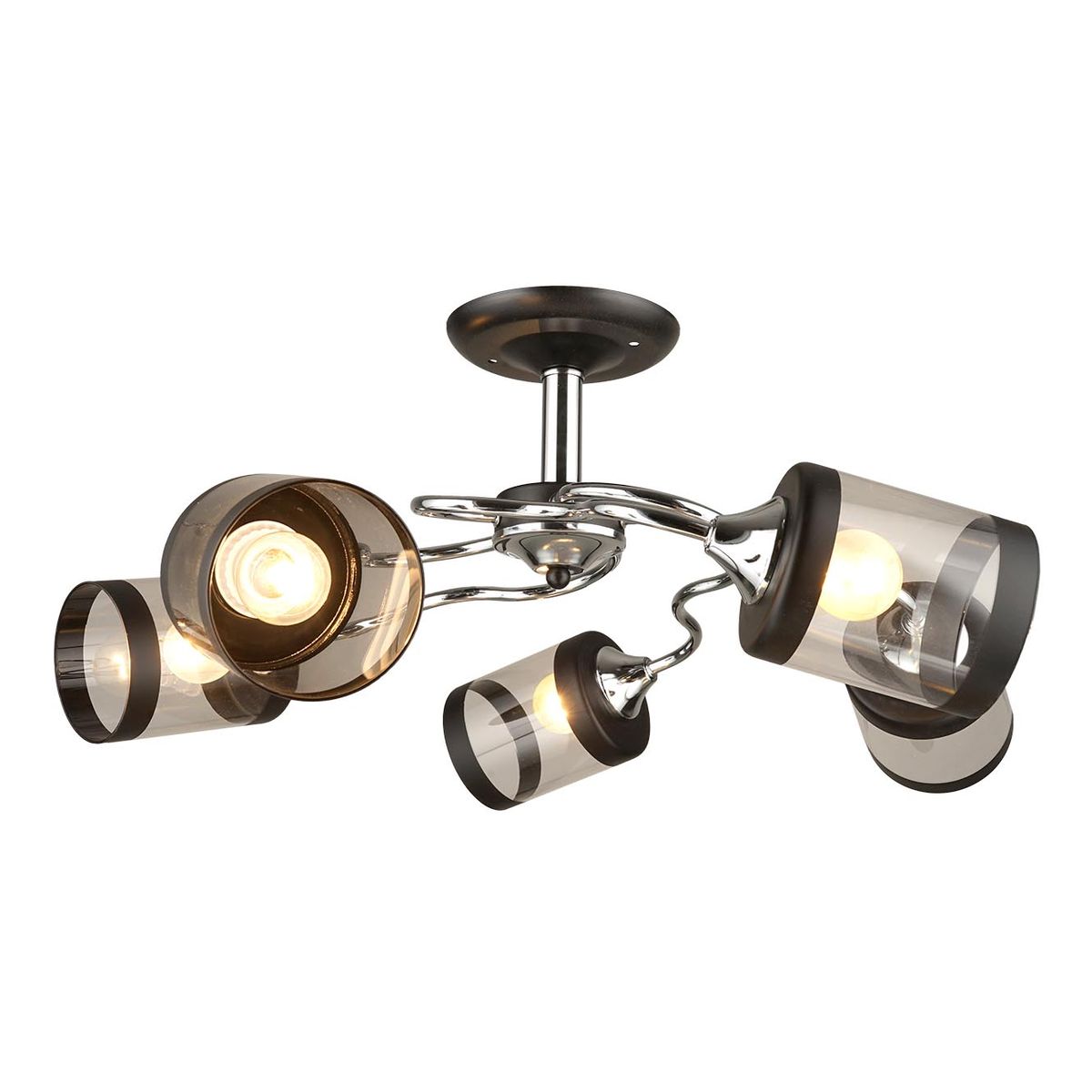 

Потолочная люстра IMEX MD.3470-5-S CH+BK, Черный, MD.3470-5-S CH+BK MD.3470