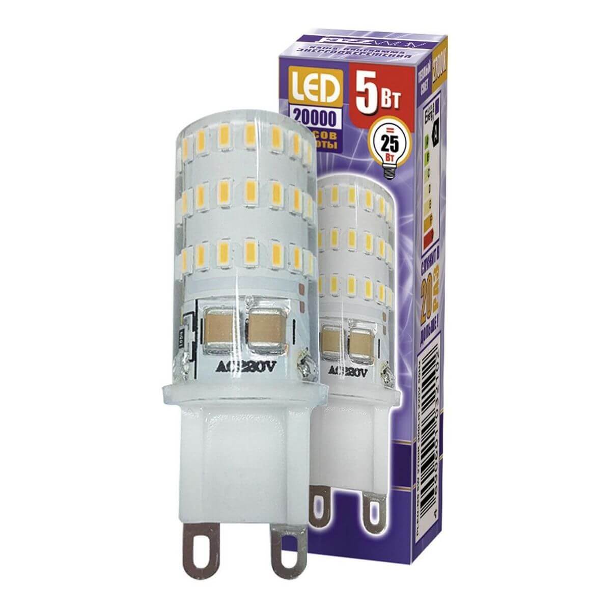 

Лампа светодиодная Jazzway G9 5W 2700K прозрачная 1032102B, Прозрачный, 1032102B PLED-G9