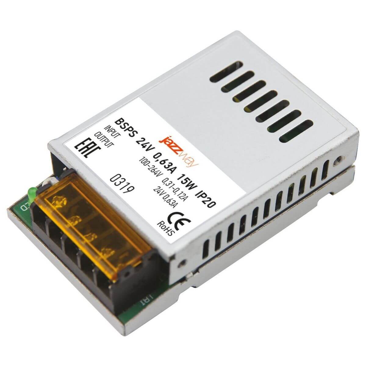 

Блок питания Jazzway BSPS 24V 15W IP20 0,63A 5018457, Серый, 5018457 BSPS