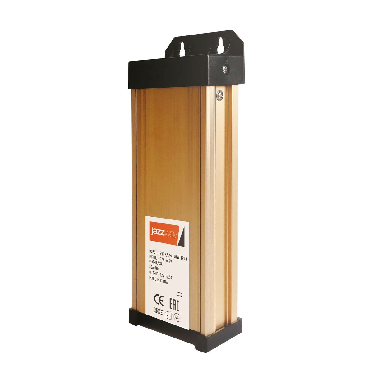 

Блок питания Jazzway BSPS 12V 150W IP45 12,5A 1001221, Золотой, 1001221 BSPS