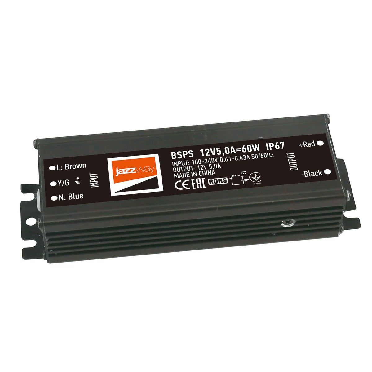 

Блок питания Jazzway BSPS 12V 40W IP67 3,3A 3329266A, Черный, 3329266A BSPS