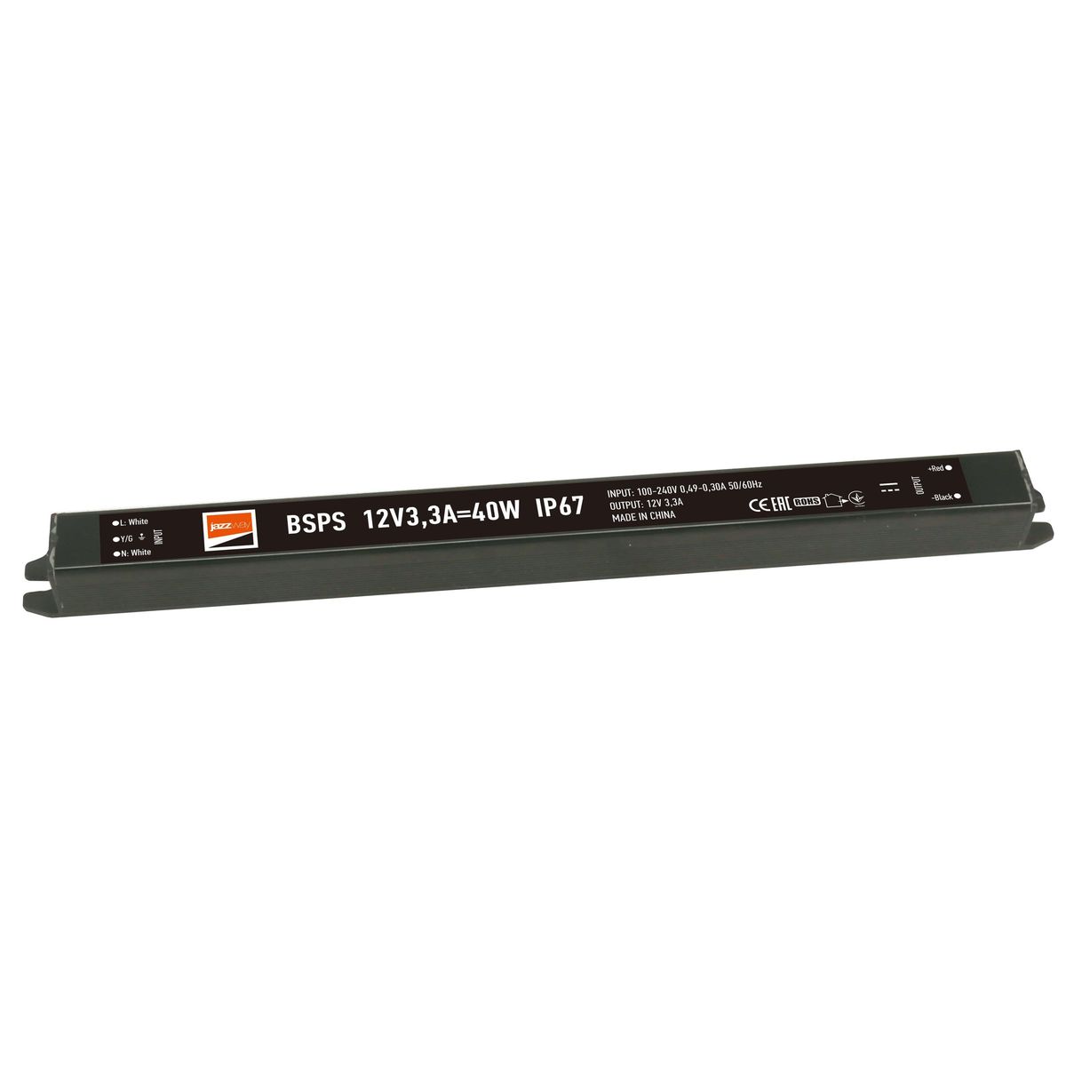 

Блок питания Jazzway BSPS 12V 30W IP67 2,5A 3329259A, Черный, 3329259A BSPS