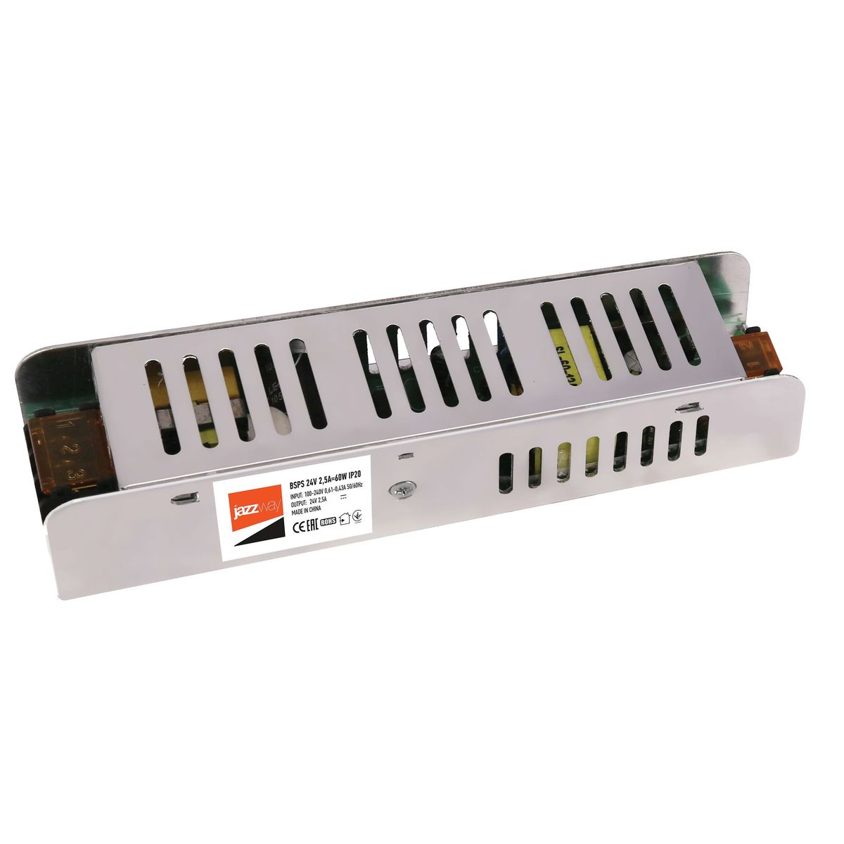 

Блок питания Jazzway BSPS 24V 60W IP20 2,5A 5015500, Серебро, 5015500 BSPS