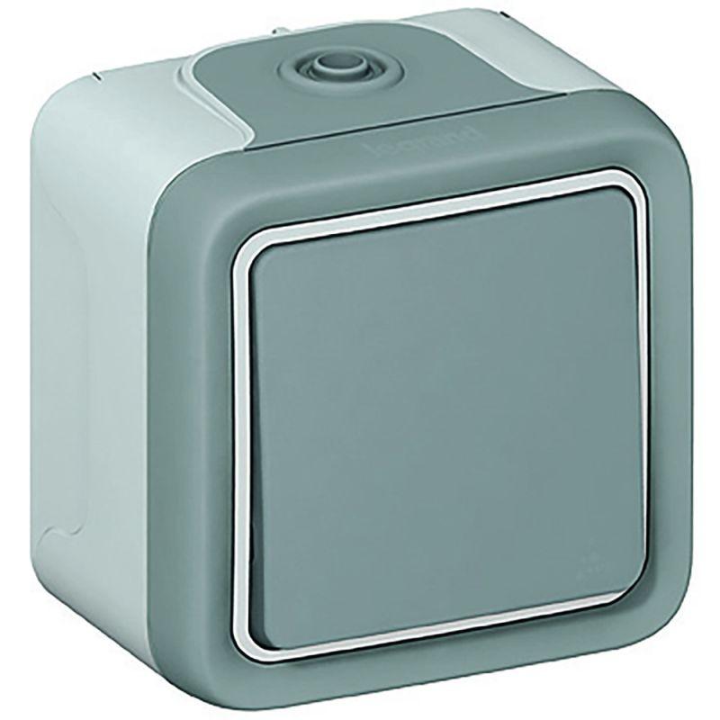 

Выключатель кнопочный Legrand Plexo 10A 250V серый 069720, 069720 Plexo