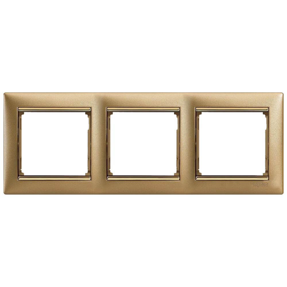 

Рамка 3-постовая Legrand Valena матовое золото 770303, Золотой, 770303 Valena