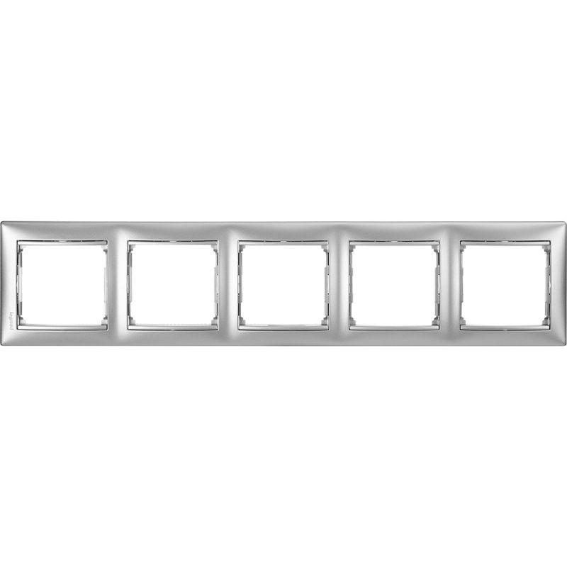 

Рамка 5-постовая Legrand Valena алюминий 770155, Серый, 770155 Valena