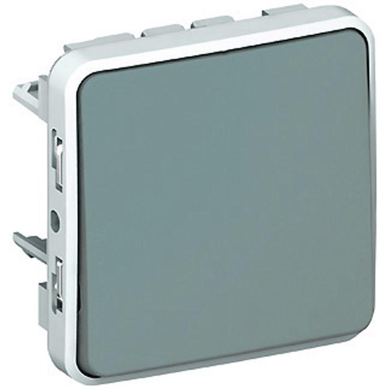 

Переключатель одноклавишный проходной Legrand Plexo 10А 250V серый 069511, 069511 Plexo