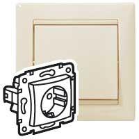 

Розетка 2К+З Legrand Valena 16A 250V немецкий стандарт слоновая кость 695612, 695612 Valena