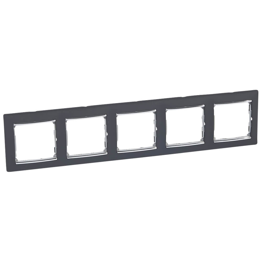 

Рамка 5-постовая Legrand Valena ноктюрн/серебряный штрих 770395, Черный, 770395 Valena