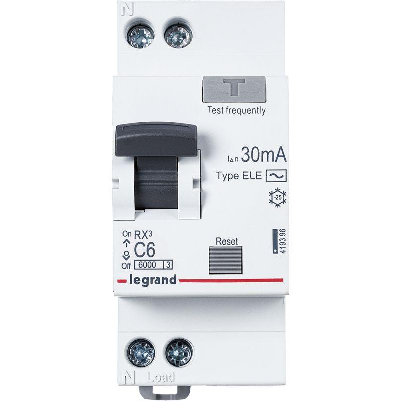 

Выключатель автоматический дифференциального тока Legrand RX3 2П 6А 6кА AC 419396, Белый, 419396 RX3