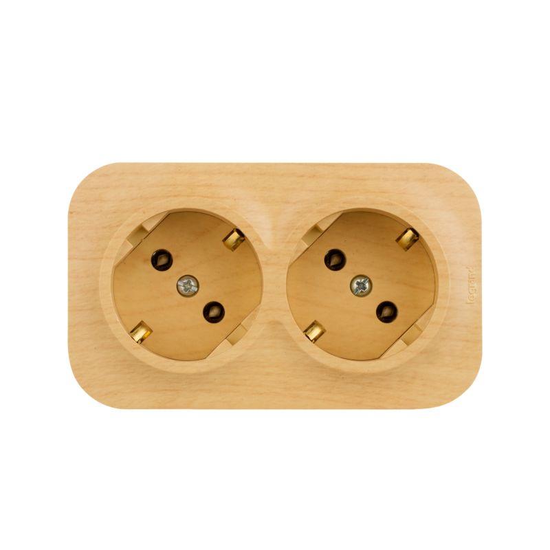 

Розетка 2х2К+З Legrand Quteo 16A 250V дерево 782293, 782293 Quteo