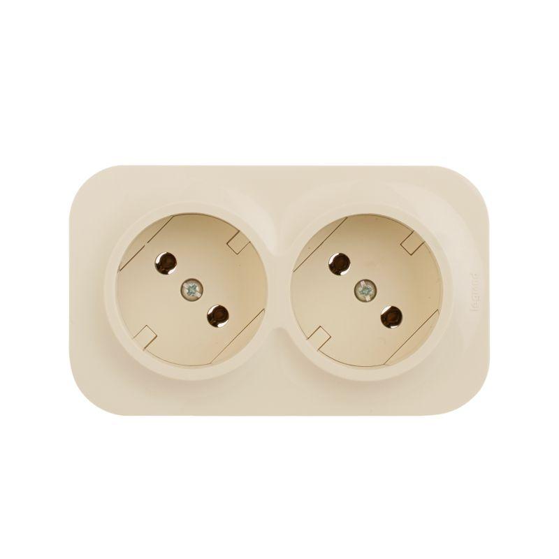 

Розетка 2х2К Legrand Quteo 16A 250V слоновая кость 782261, 782261 Quteo