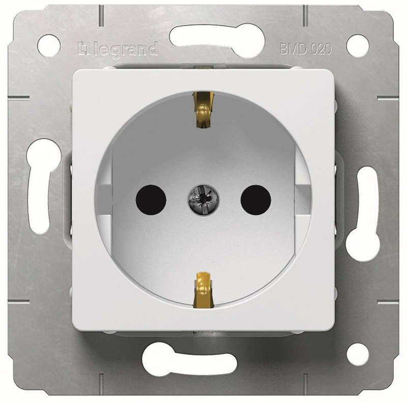 

Розетка 2К+3 Legrand Cariva 16A 250V немецкий стандарт белая 773659, Белый, 773659 Cariva