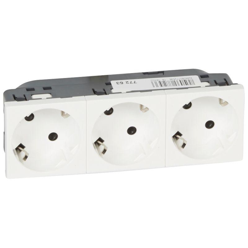 

Розетка 3х2К+3 Legrand Mosaic 16А 250V белая 077253, Белый, 077253 Mosaic