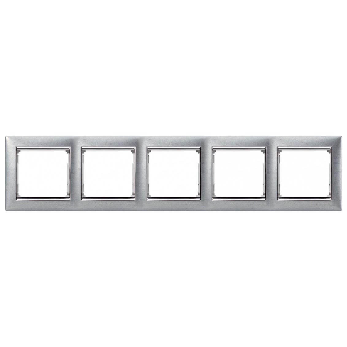

Рамка 5-постовая Legrand Valena алюминий матовый 770335, Серый, 770335 Valena