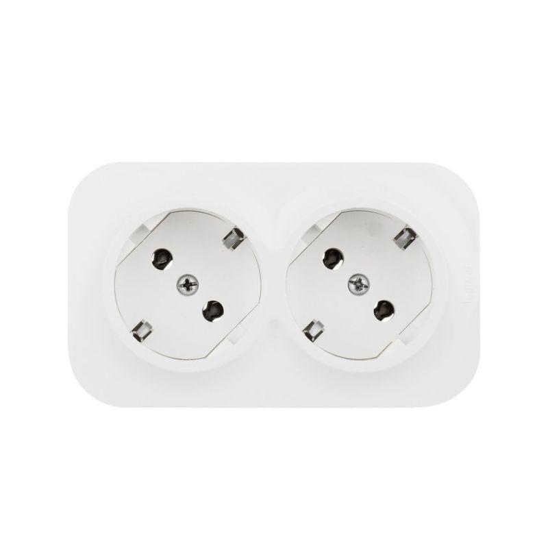 

Розетка 2х2К+З Legrand Quteo 16A 250V белая 782233, Белый, 782233 Quteo