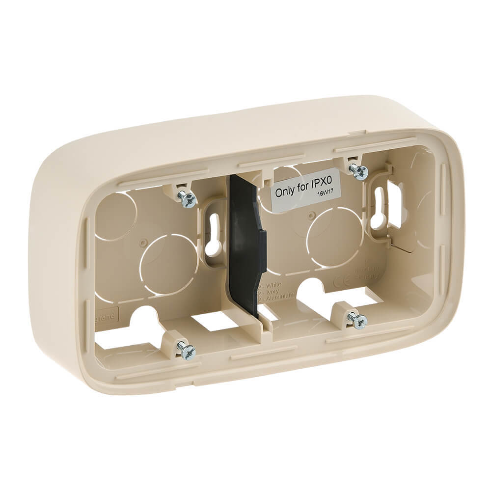 

Коробка 2-постовая Legrand Valena Allure для накладного монтажа слоновая кость 755562