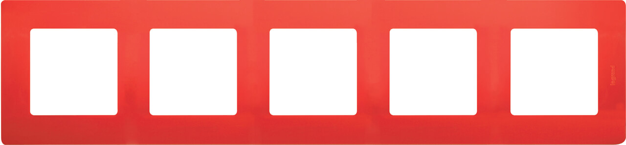 

Рамка 5-постовая Legrand Etika красная 672535, Красный, 672535 Etika