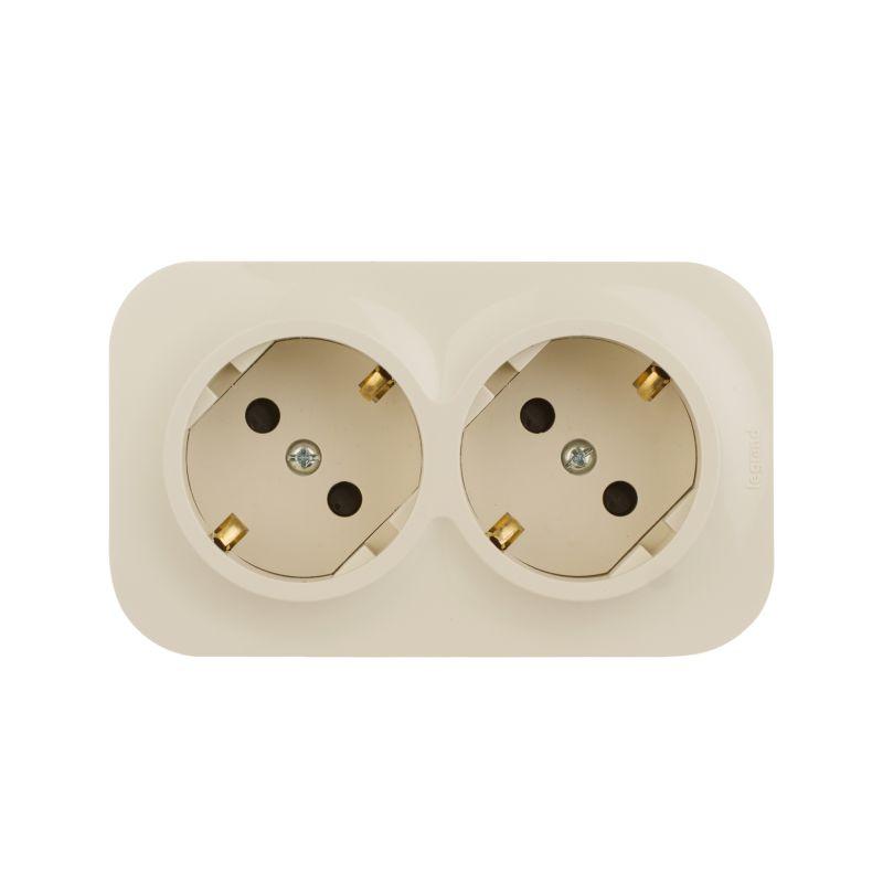 

Розетка 2х2К+З Legrand Quteo 16A 250V со шторками слоновая кость 782267, 782267 Quteo