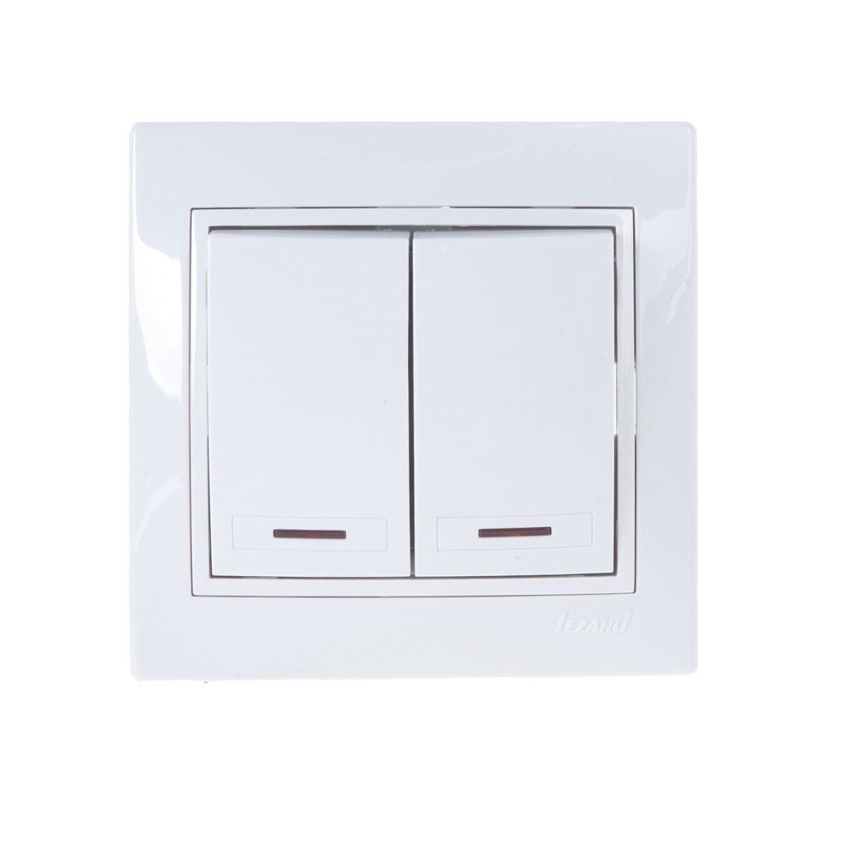 

Выключатель двойной с подсветкой Lezard Mira белый с белой вставкой 701-0202-112, 701-0202-112 Mira