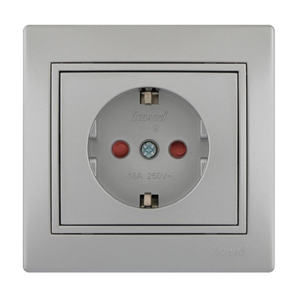 

Розетка с защитой от детей Lezard Mira серебро 701-1010-124B, 701-1010-124B Mira
