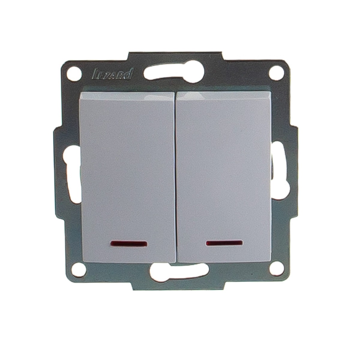 

Выключатель двойной с подсветкой Lezard Karina белый 707-0288-112, 707-0288-112 Karina