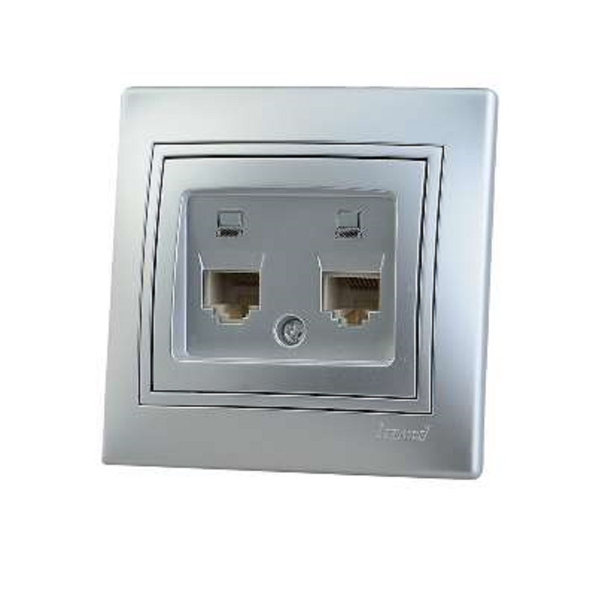 

Розетка 2-ая компьютерная Lezard Mira серебро 701-1010-141, 701-1010-141 Mira