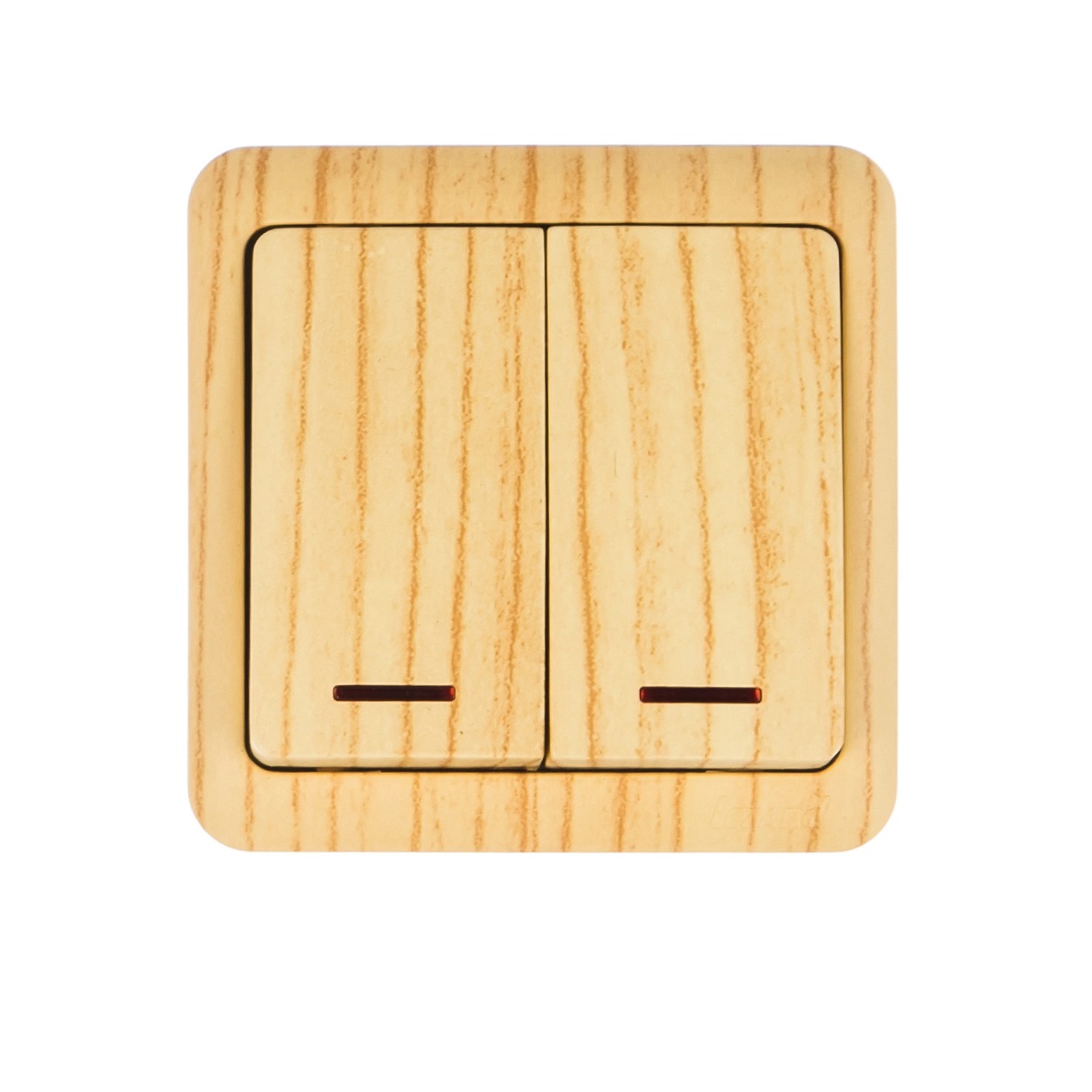 

Выключатель двойной с подсветкой Lezard Viola беленый дуб 751-5200-112, Светлое дерево, 751-5200-112 Viola