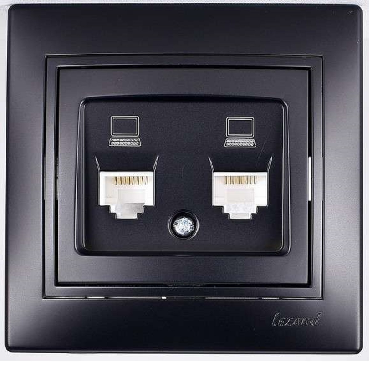 

Розетка 2-ая компьютерная Lezard Mira черная 701-4242-141, Черный, 701-4242-141 Mira