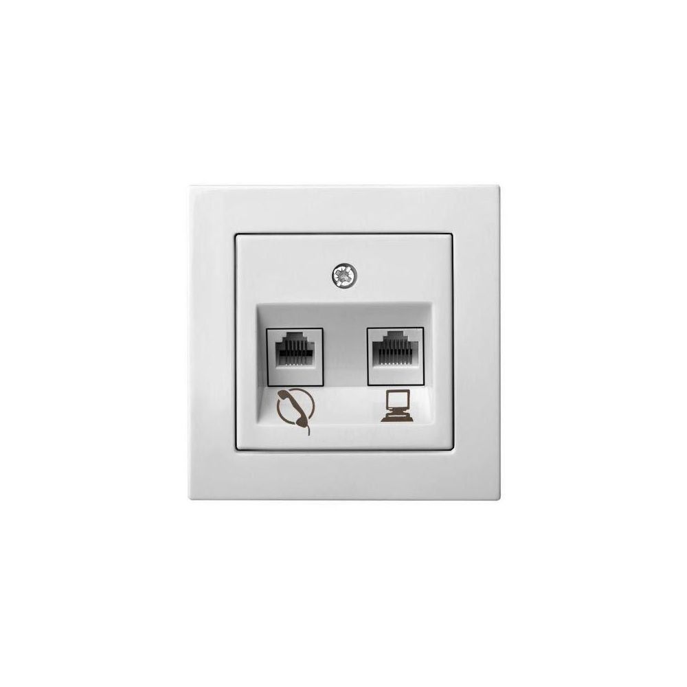 

Розетка RJ45/RJ11 Liregus Epsilon белый 28-034, 28-034 Epsilon белый ()