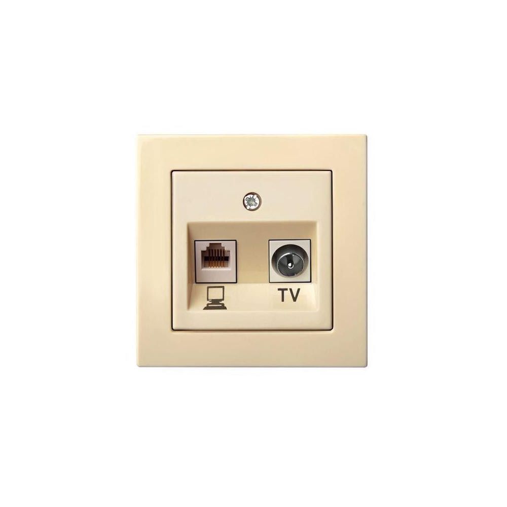 

Розетка RJ45/TV Liregus Epsilon бежевый 28-073, 28-073 Epsilon бежевый ()