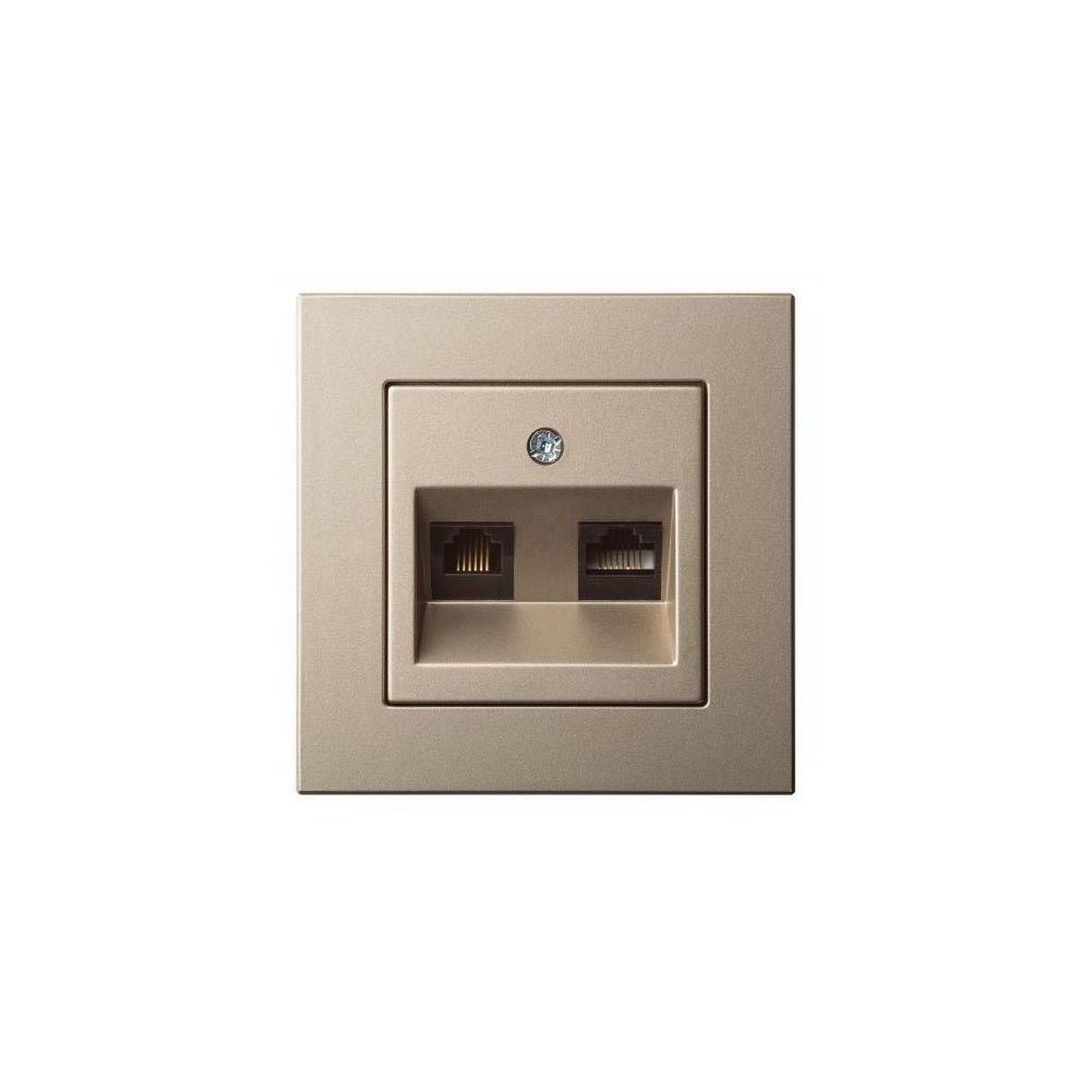 

Розетка RJ45/RJ11 Liregus Epsilon шампань 28-3165, 28-3165 Epsilon шампань ()
