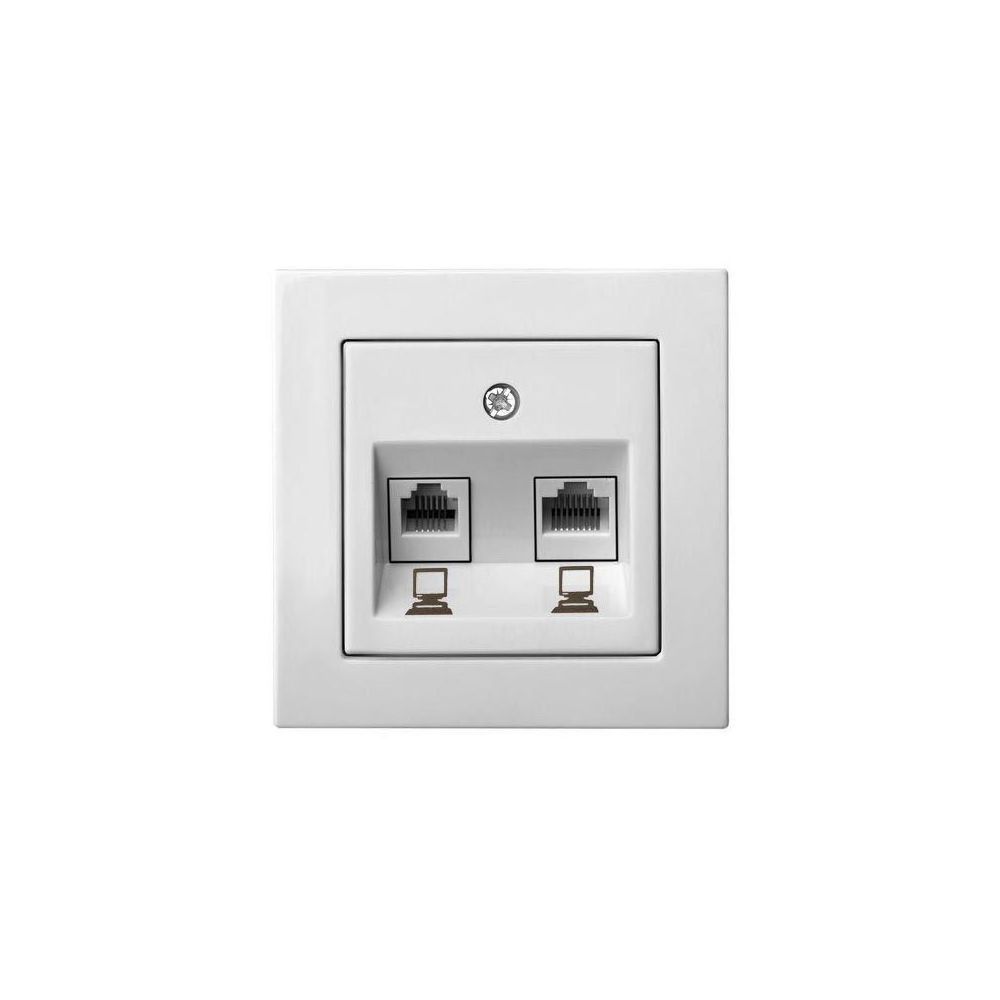 

Розетка 2хRJ45 Liregus Epsilon белый 28-033, 28-033 Epsilon белый ()